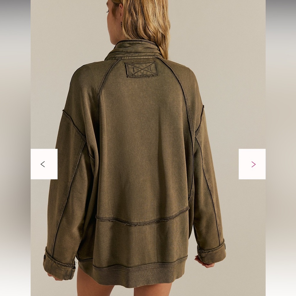 Free People We The Free Home Office Cardi XS Color: Officer Brown NWT - Picture 4 of 7